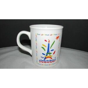 Eiffel tower Paris coffee cup rainbow colors colours mug made England souvenir